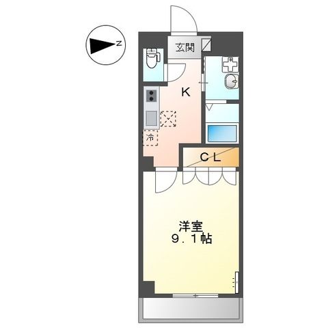 パラシオン平塚 107号室 間取り