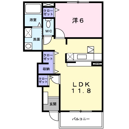 エトワール 102号室 間取り