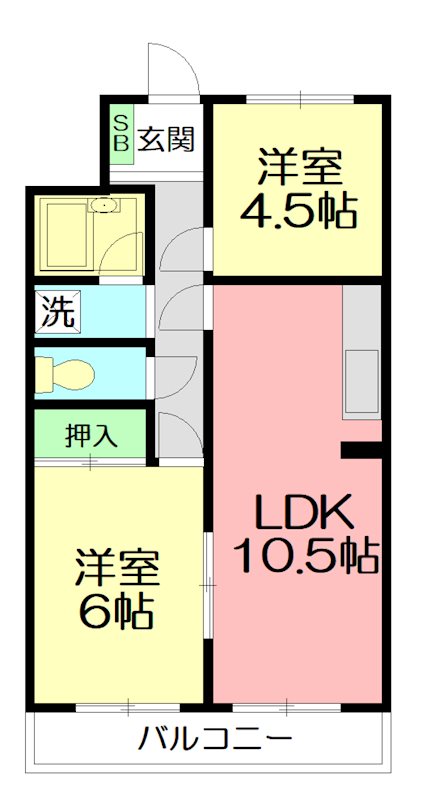 カインド不二No.2 202号室 間取り