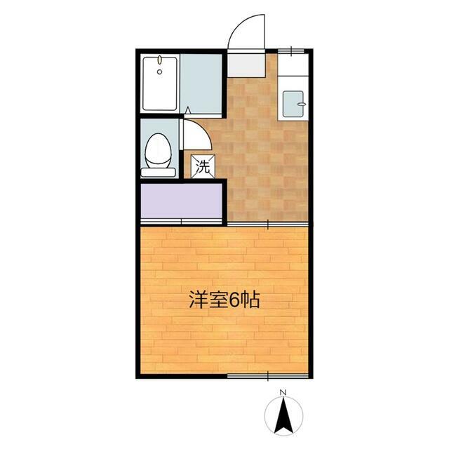 司ハイツ 1-D号室 間取り