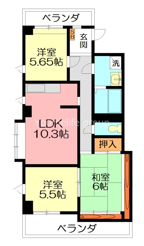 レジデンス濱野Ⅱ  203号室 間取り