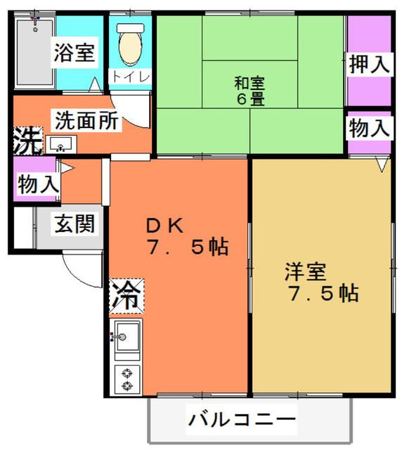 コーポカトレア 202号室 間取り