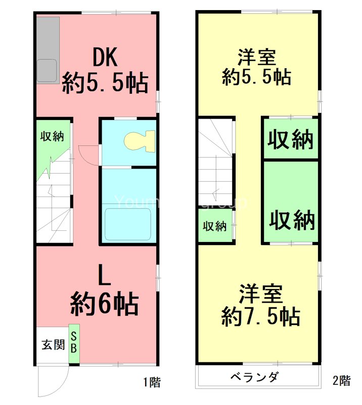 湘南台グリーンテラス F号室 間取り