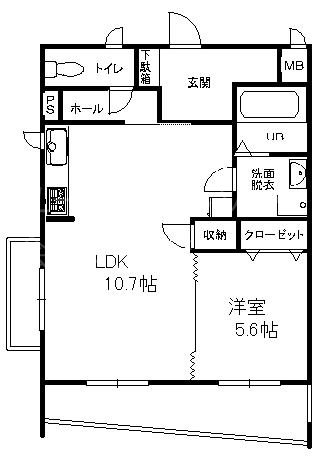 Kスクエア 301号室 間取り