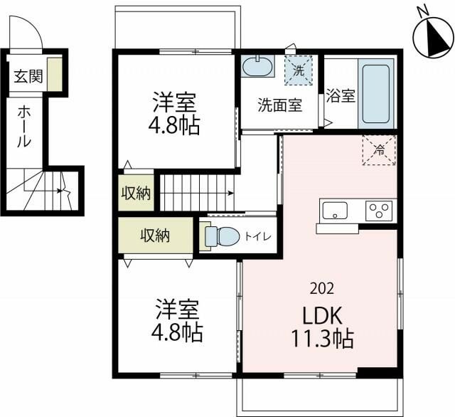 ラウレアⅠ 202号室 間取り