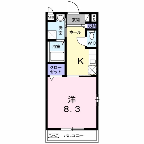 アライブ B 201号室 間取り