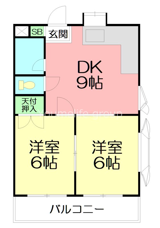 ロイヤルハイツ東海 202号室 間取り