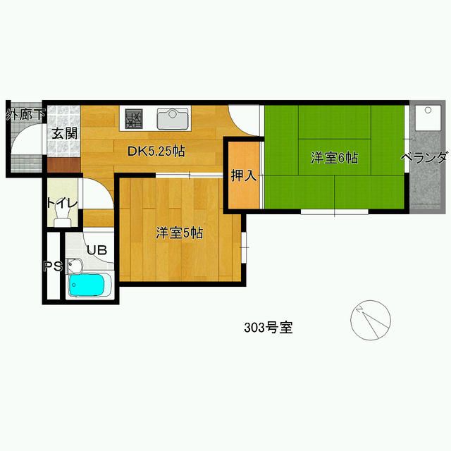 ホワイトハイツ本厚木 203号室 間取り