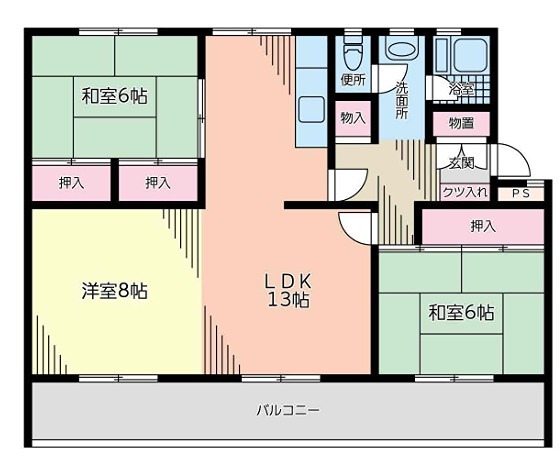 洋光台南第1団地 404号室 間取り