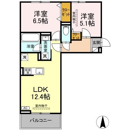 クレール林Ⅴ 303号室 間取り