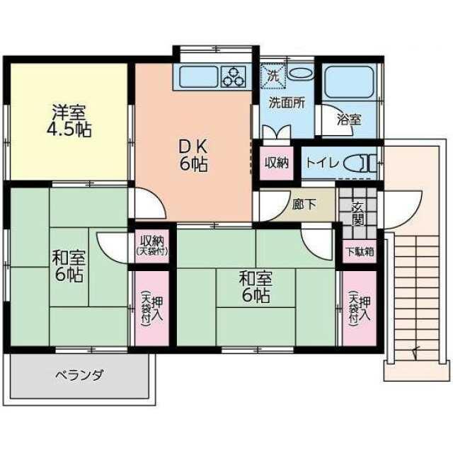 伏見鳶尾アパート 2号室 間取り