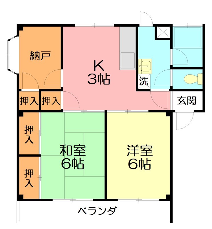 木の宮マンション 302号室 間取り