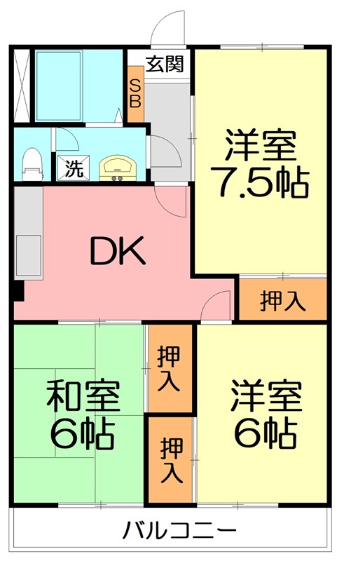 エステート萩園 205号室 間取り