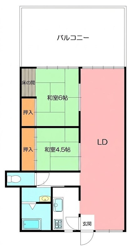 江の島マンション 1G号室 間取り