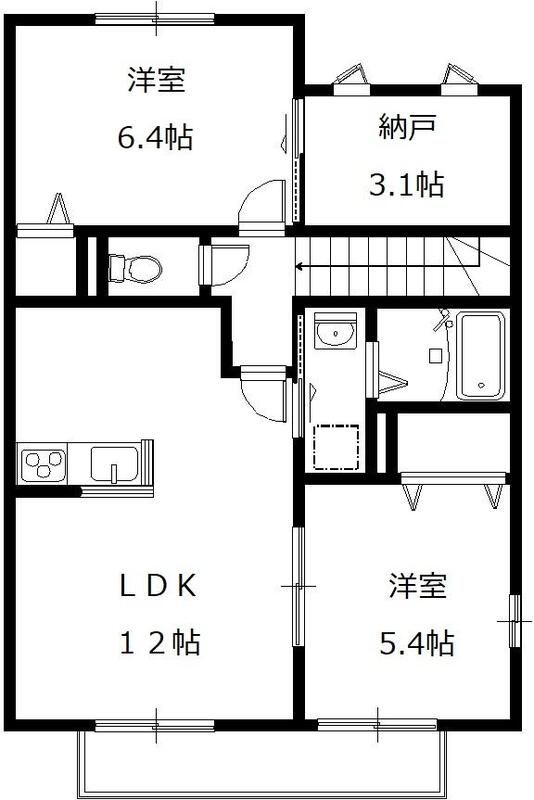 アムール 201号室 間取り