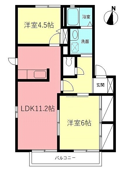 フレア桜ヶ丘B 202号室 間取り