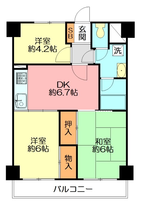 グレイス秦野 505号室 間取り
