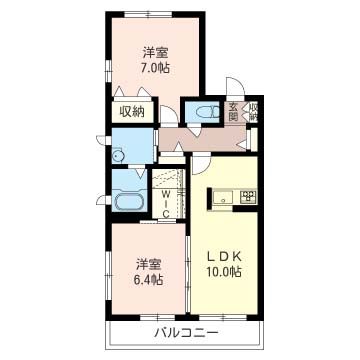 ソレイユ湘南 G 203号室 間取り