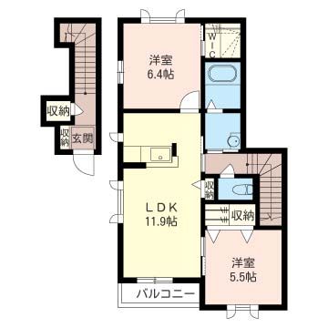 プラージュ 201号室 間取り
