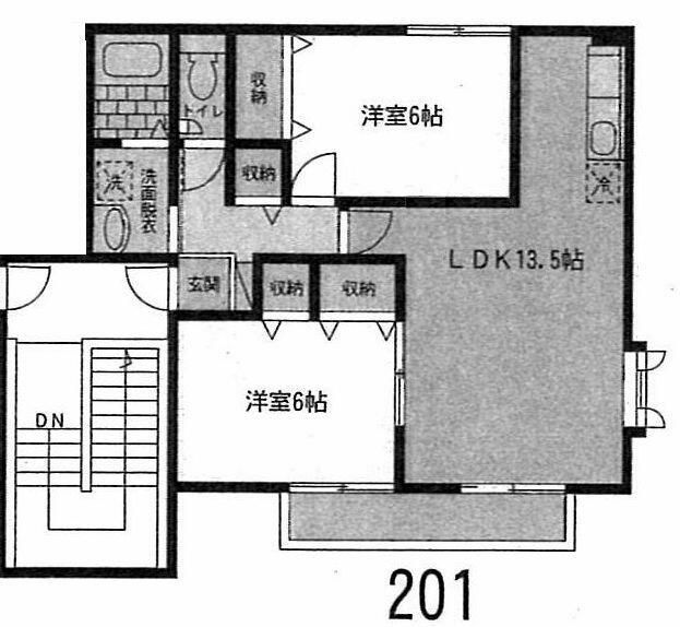 Villa Knight A 201号室 間取り