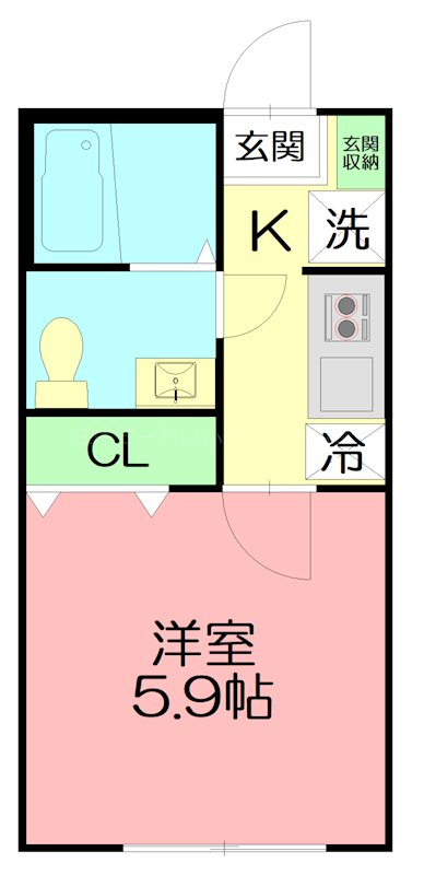 ウィステリア藤沢善行 106号室 間取り