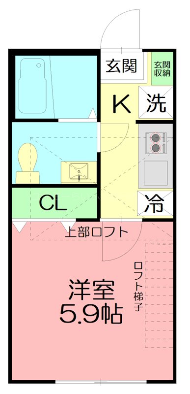 ウィステリア藤沢善行 206号室 間取り