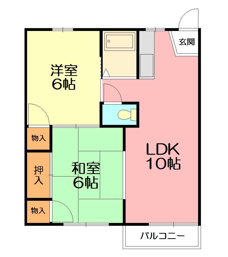大澤ハイツ 102号室 間取り