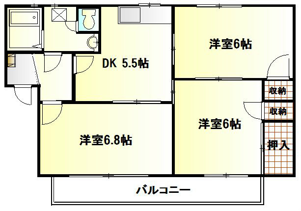 フレグランスS  101号室 間取り