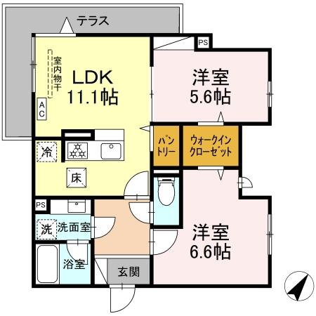 ホープハイツ 103号室 間取り