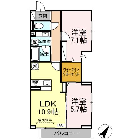 ホープハイツ 201号室 間取り