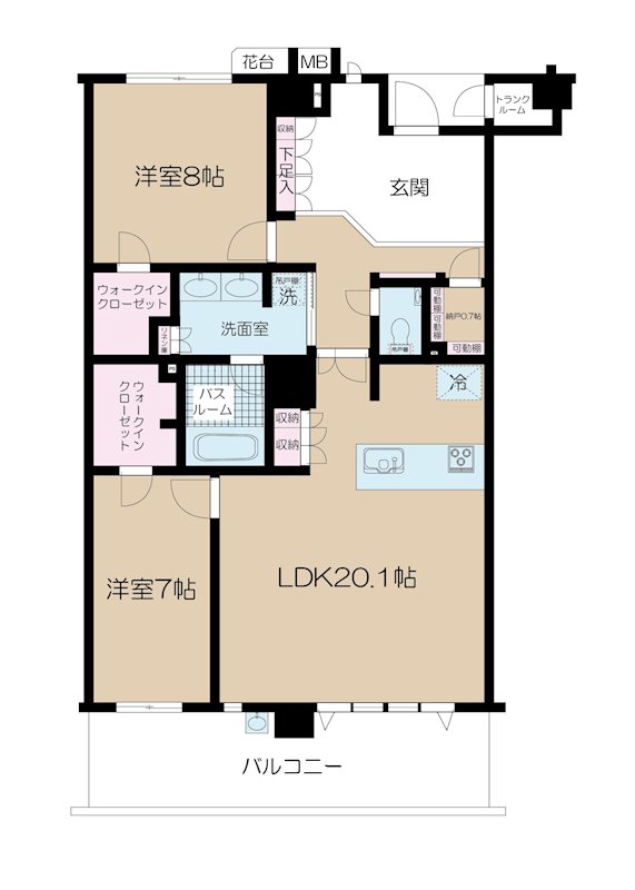 Nisshin Grandpalace茅ヶ崎東海岸 303号室 間取り