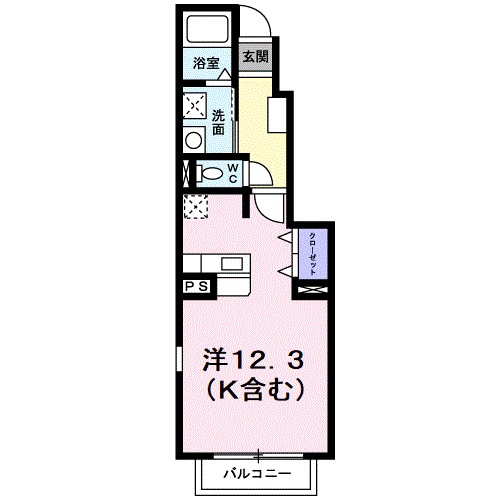 クラール曽比Ｂ 105号室 間取り