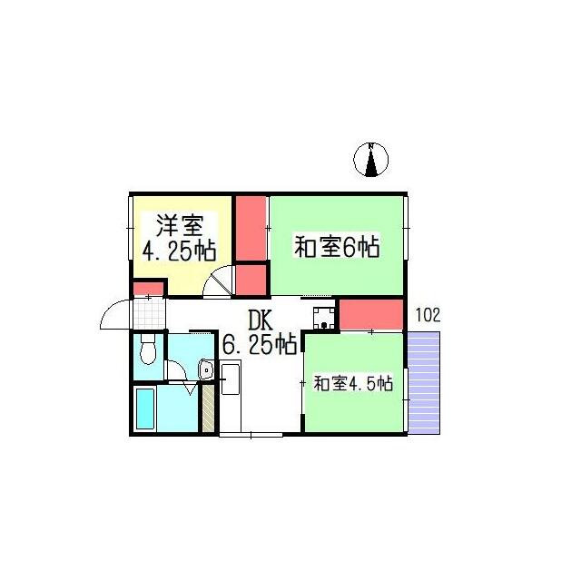 リバーサイドタウン 102号室 間取り