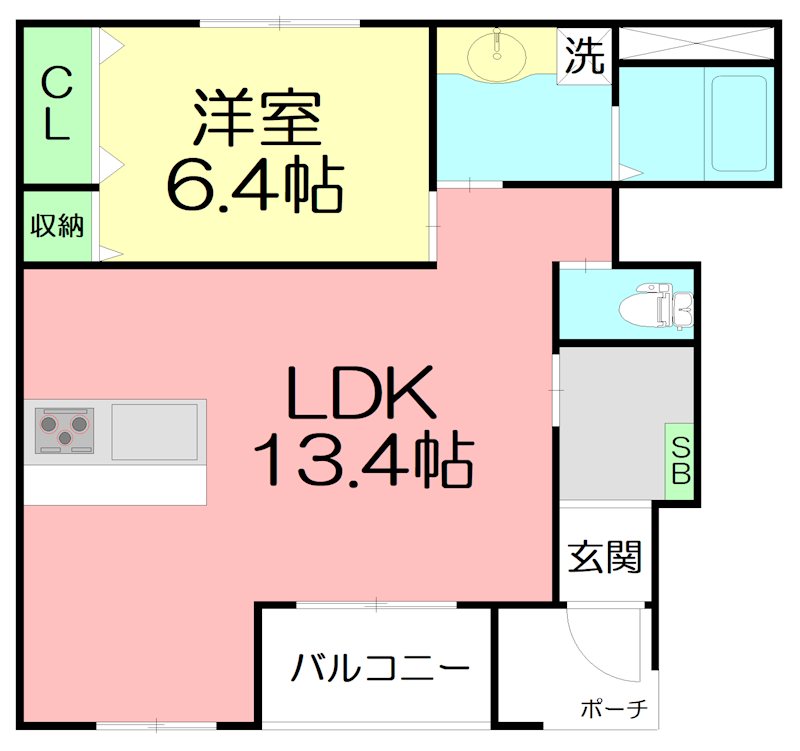 ルームズ ココ 101号室 間取り