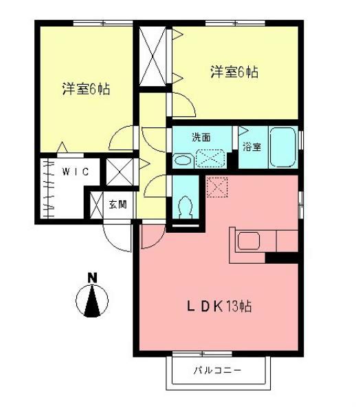 アーバンクレストA 103号室 間取り