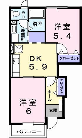 アヴニール 102号室 間取り