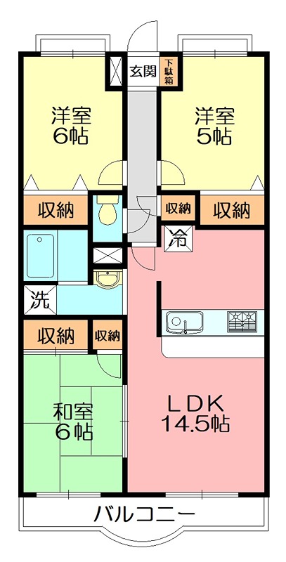 ヴィアーレ 205号室 間取り