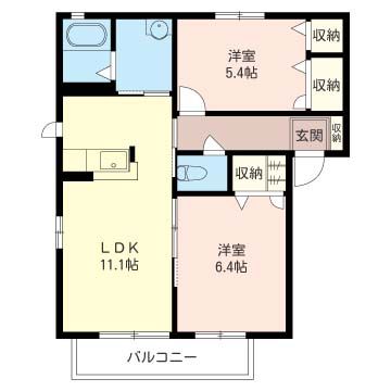 セリエ鵠沼　Ⅰ 201号室 間取り