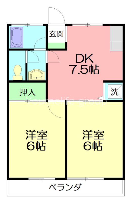 三軒茶屋コーポ 205号室 間取り