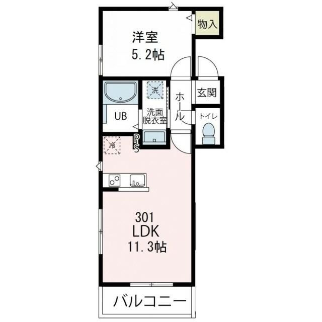 エターナル湘南 301号室 間取り