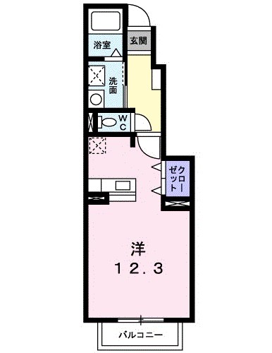 メイプルⅡ 102号室 間取り