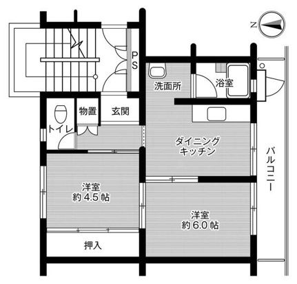 ビレッジハウス下島第二１号棟 501号室 間取り