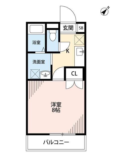 アンプルール　フェール　Ｙｕ　Ｆａｒｍ 105号室 間取り