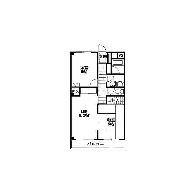 中曽根334-2マンション 202号室 間取り