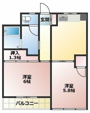 フラット鈴木（フラットスズキ） 202号室 間取り