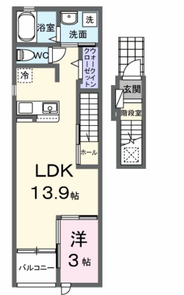 グリーン　フィールド 203号室 間取り