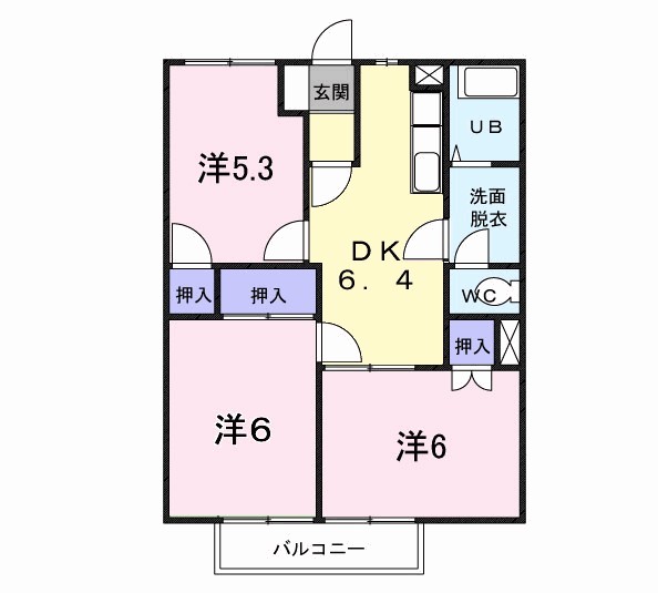 プレジデント 202号室 間取り