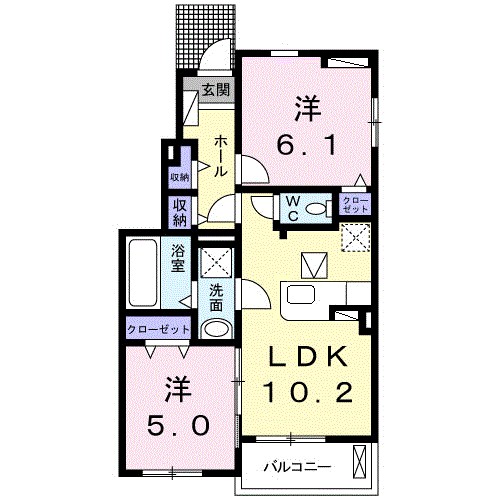 ミストラル湘南B 101号室 間取り