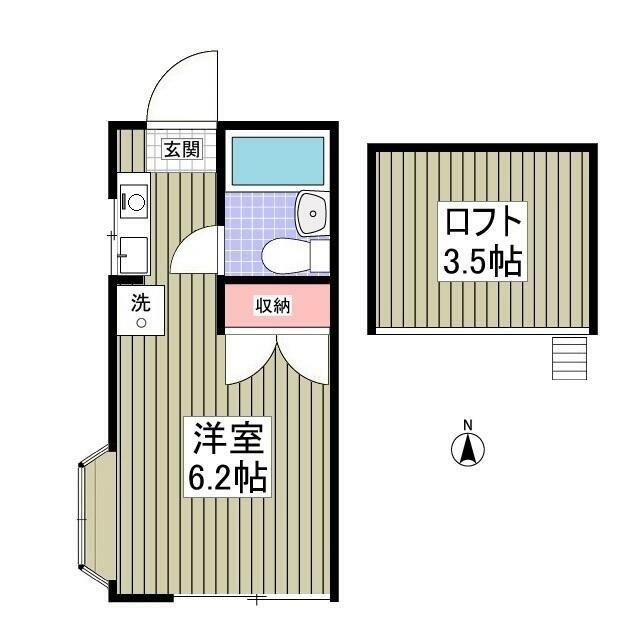 サニーサイド三田南A 201号室 間取り