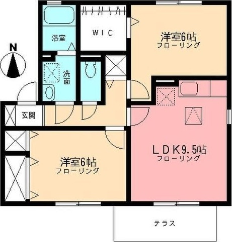 ルミエールSOGA 101号室 間取り